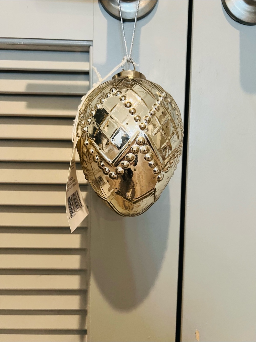 NWT Silver Embossed Ornament
